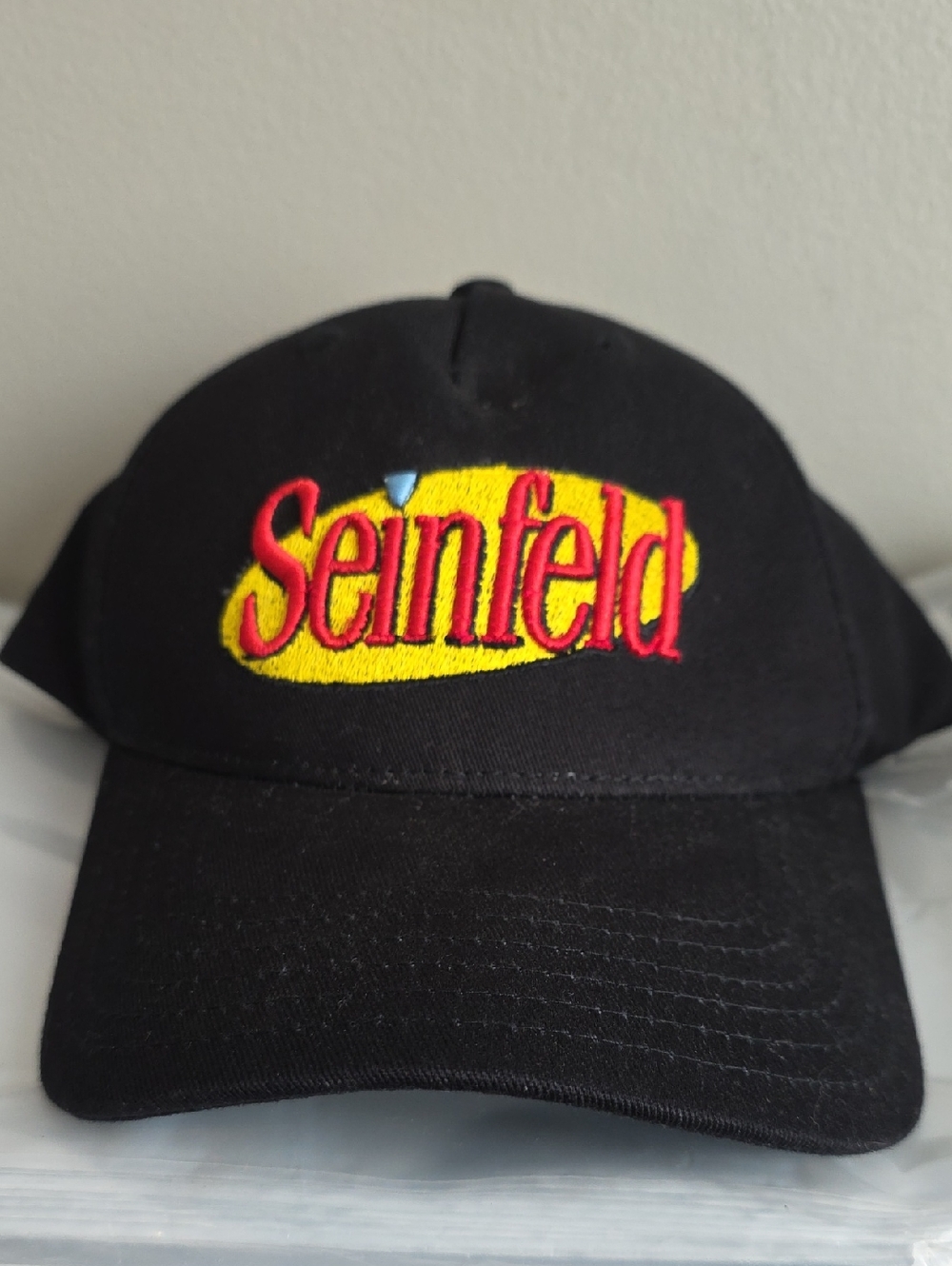 Seinfeld Logo Black Baseball Cap 90s NWT